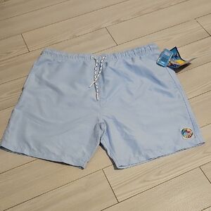 MENS SURF SOCIETY Blue LINED SWIM SHORTS SIZE Medium new with tags UV protec